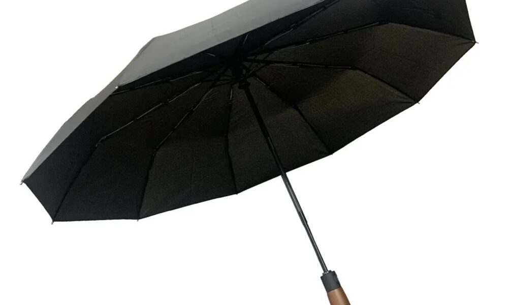 3foldwoodenumbrella black shaft1