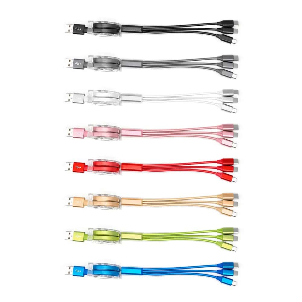 3in1usbcable retractable colors