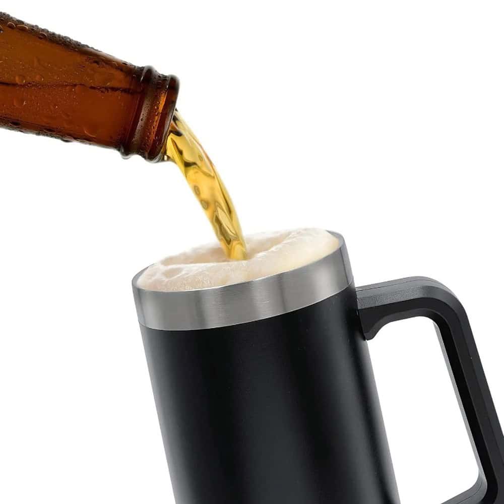 beermug stainlesssteel black top