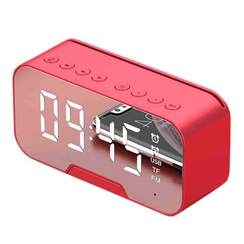 bluetoothspeakerwithalarmclock red side