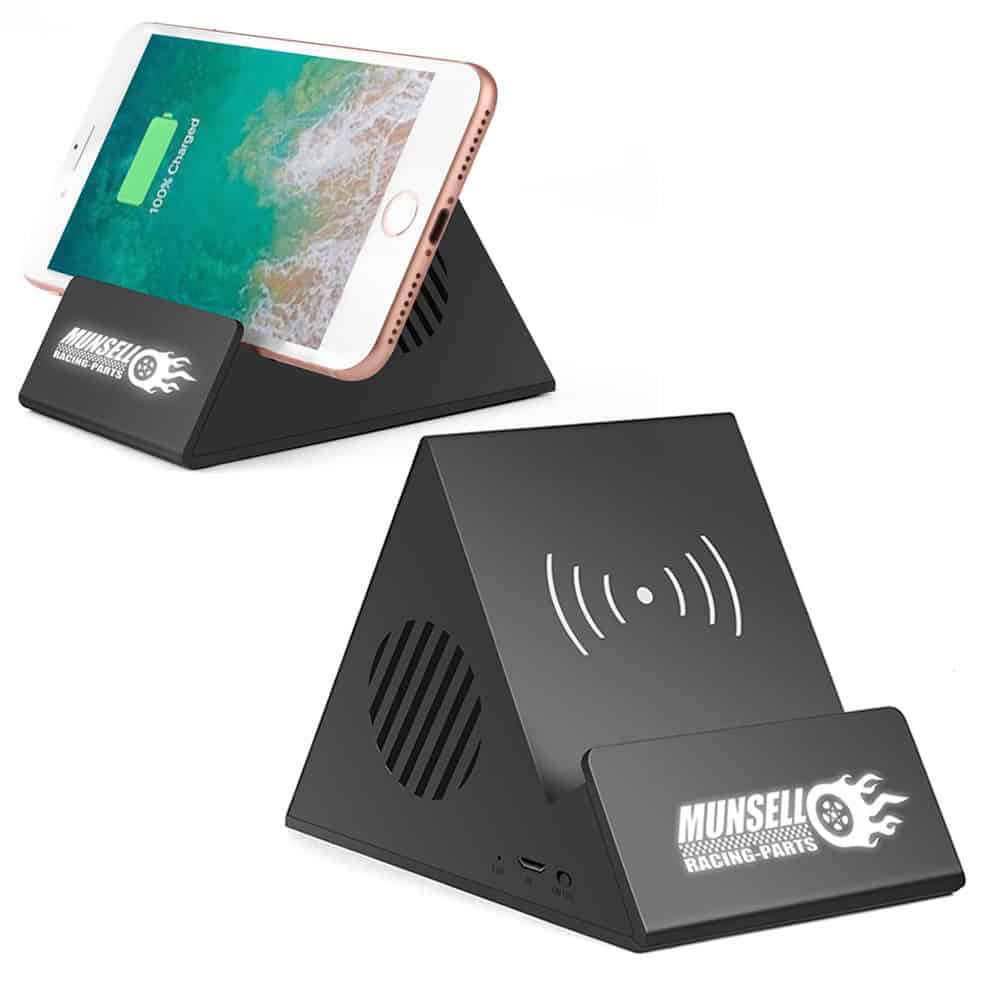 bluetoothspeakerwithwirelesscharger black side