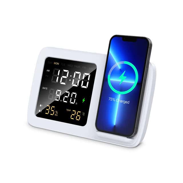 clockandcalendarwirelesschargingstation white front