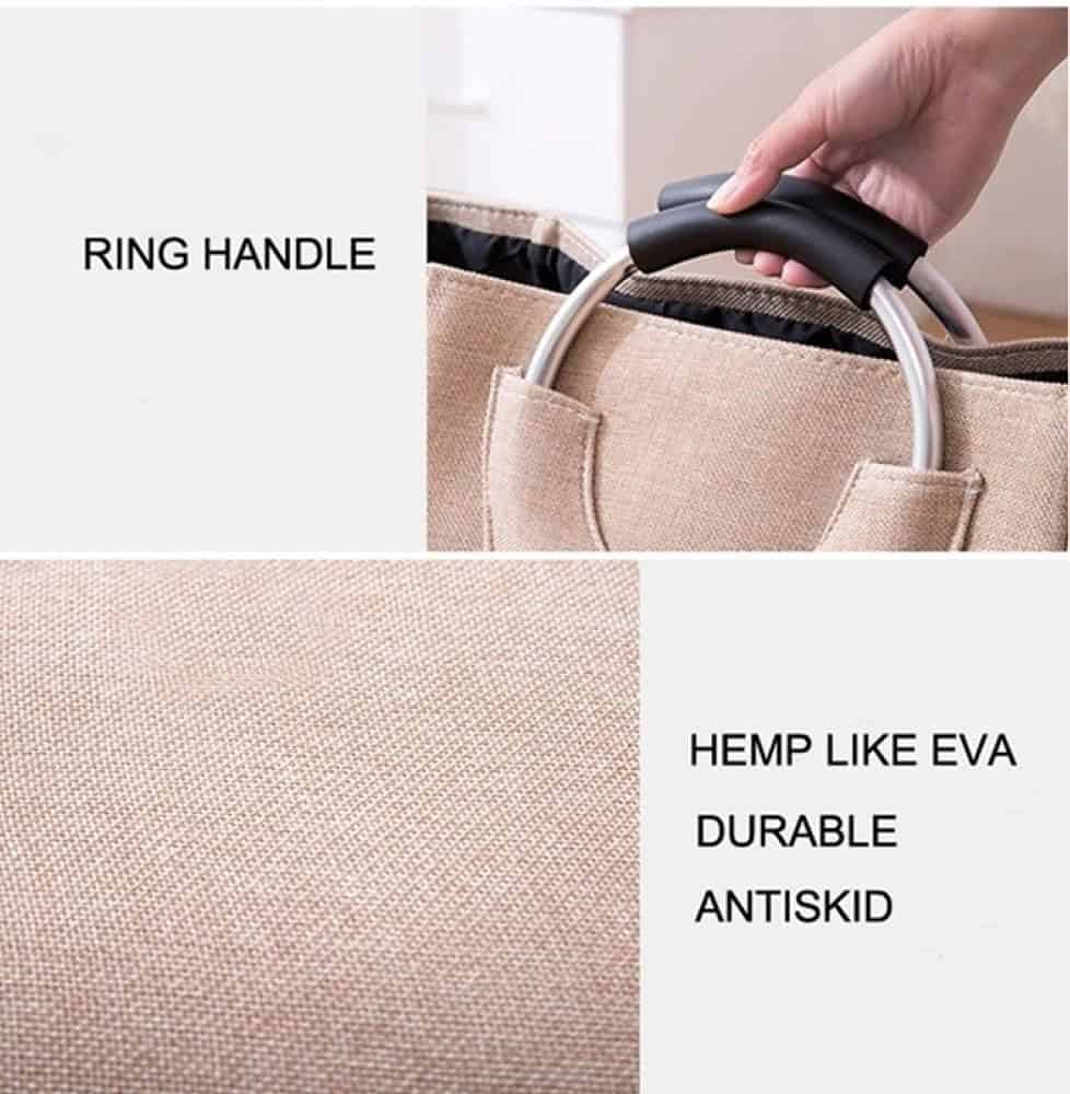 foldablelaundrybasket cream material