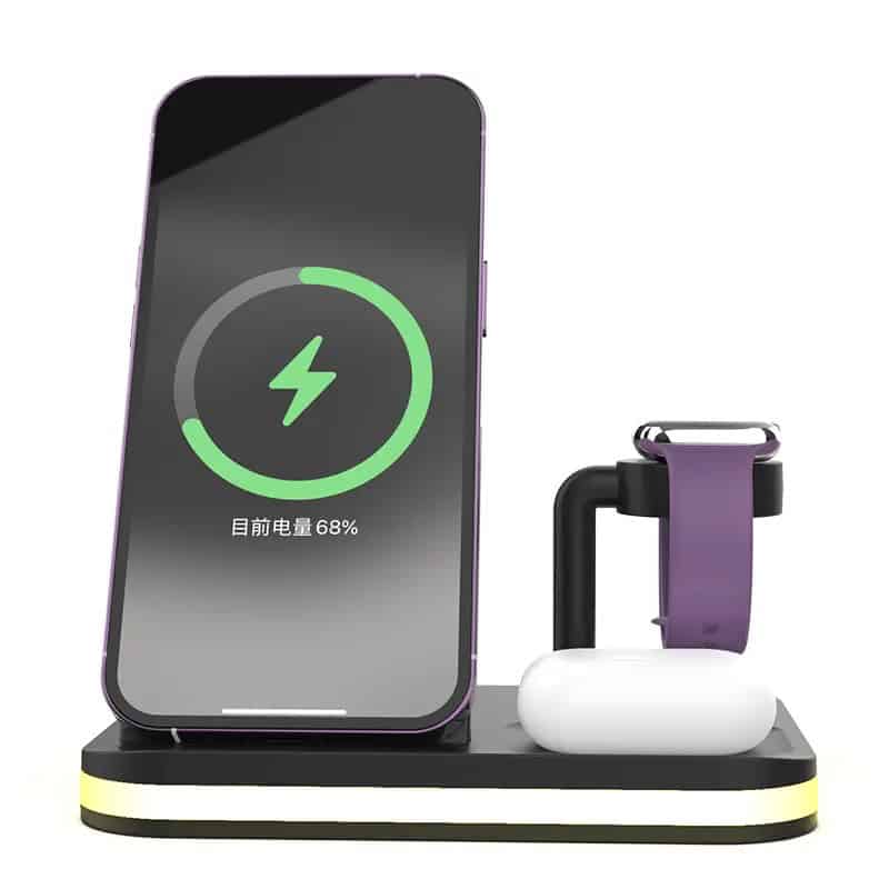 magneticwirelesschargingstation black front