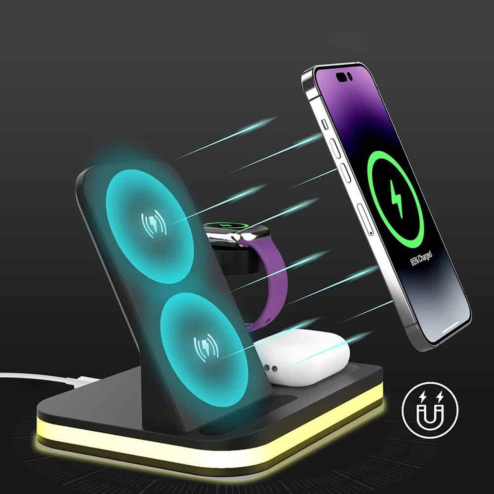 magneticwirelesschargingstation black magnetic