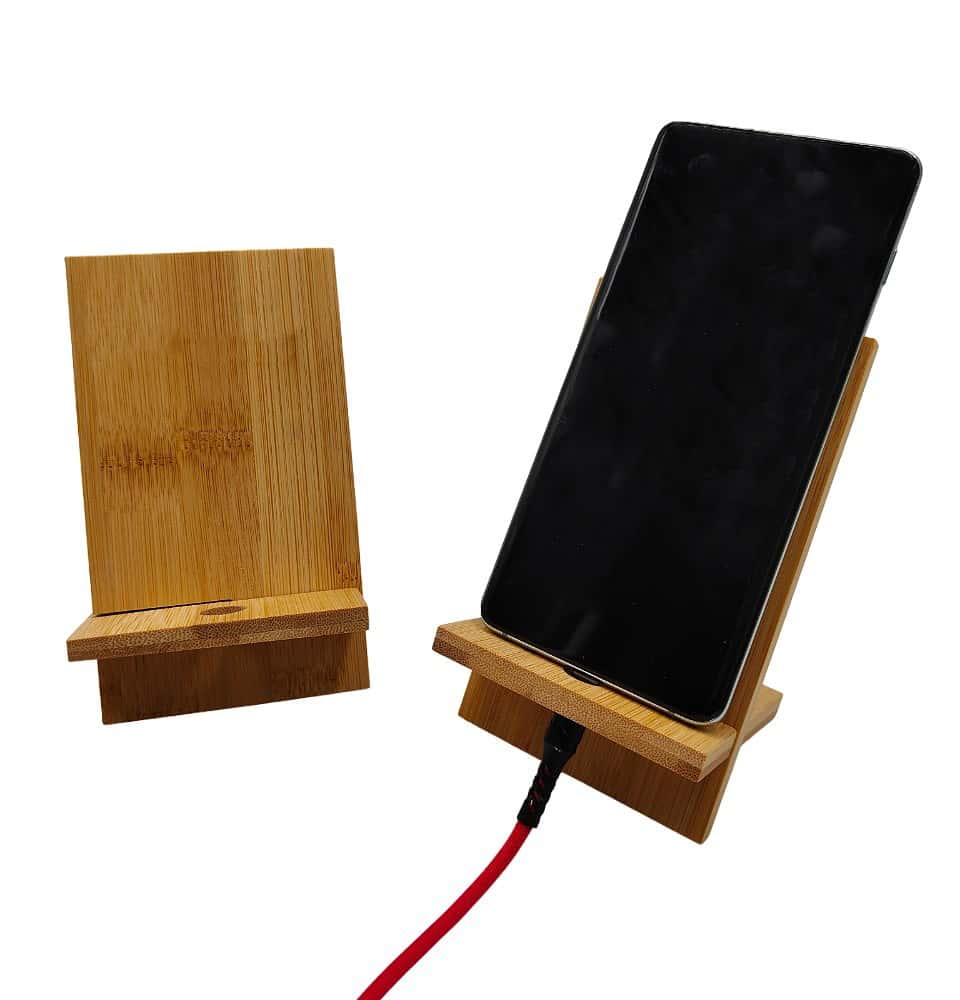 phonestand bamboo charge