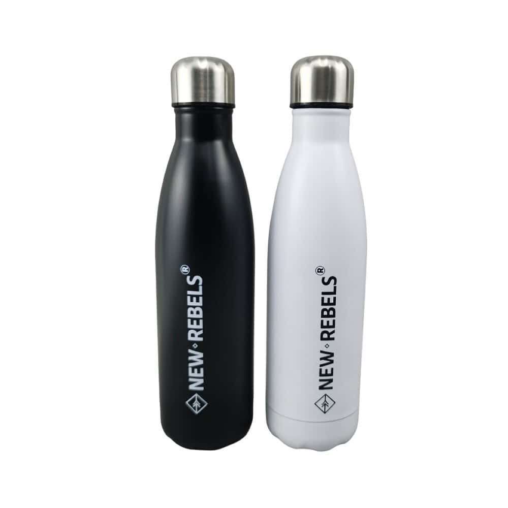 stainlesssteelbottle colashaped logo