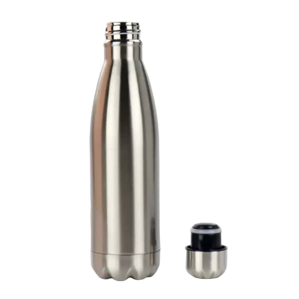 stainlesssteelbottle colashaped silver front