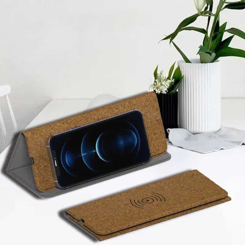 wirelesschargingmousepad cork front