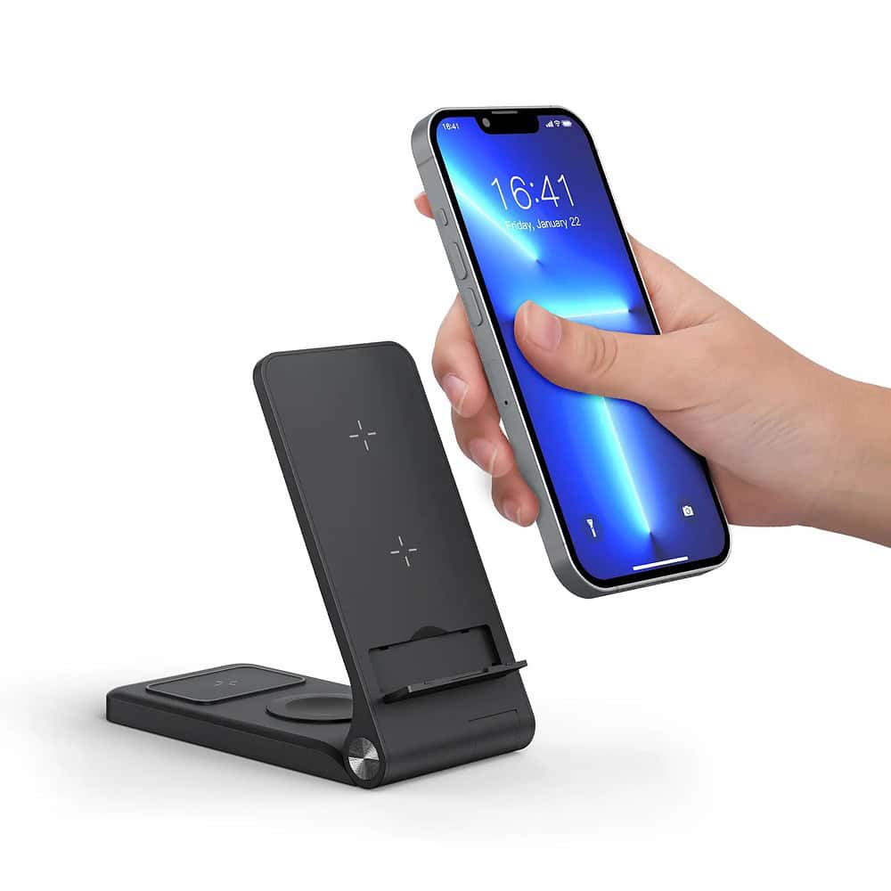 wirelesschargingstation black front