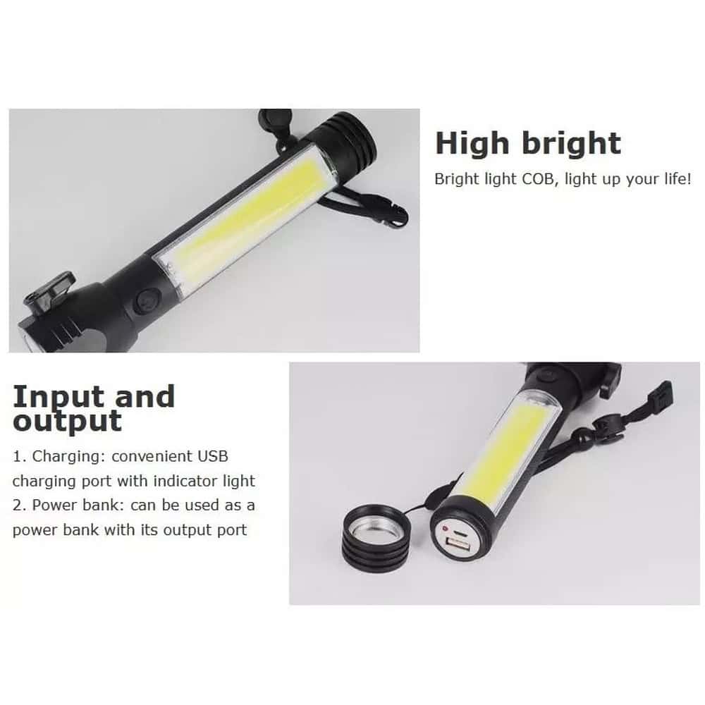 Multifunctionflashlight black COB