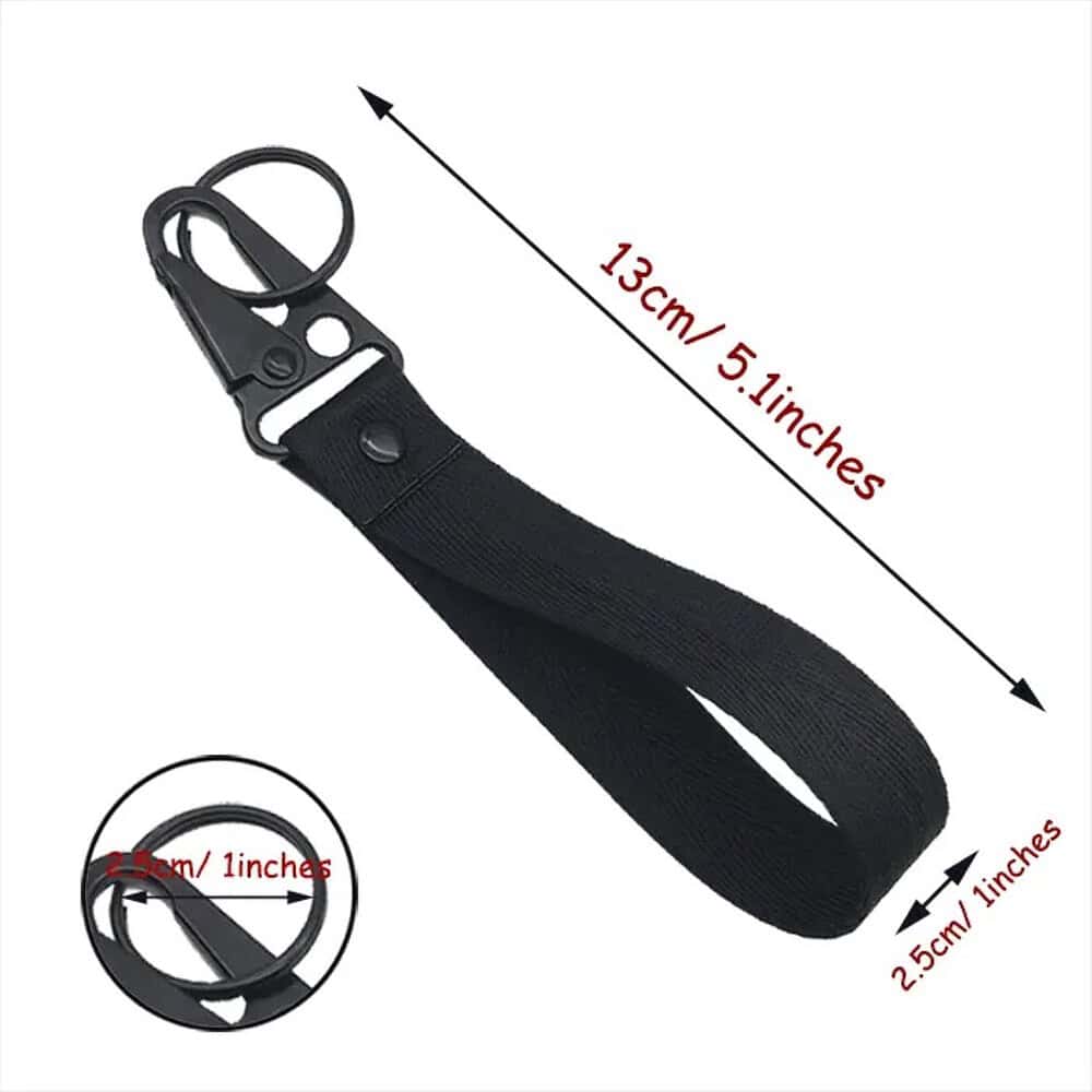 fabrickeychain black size