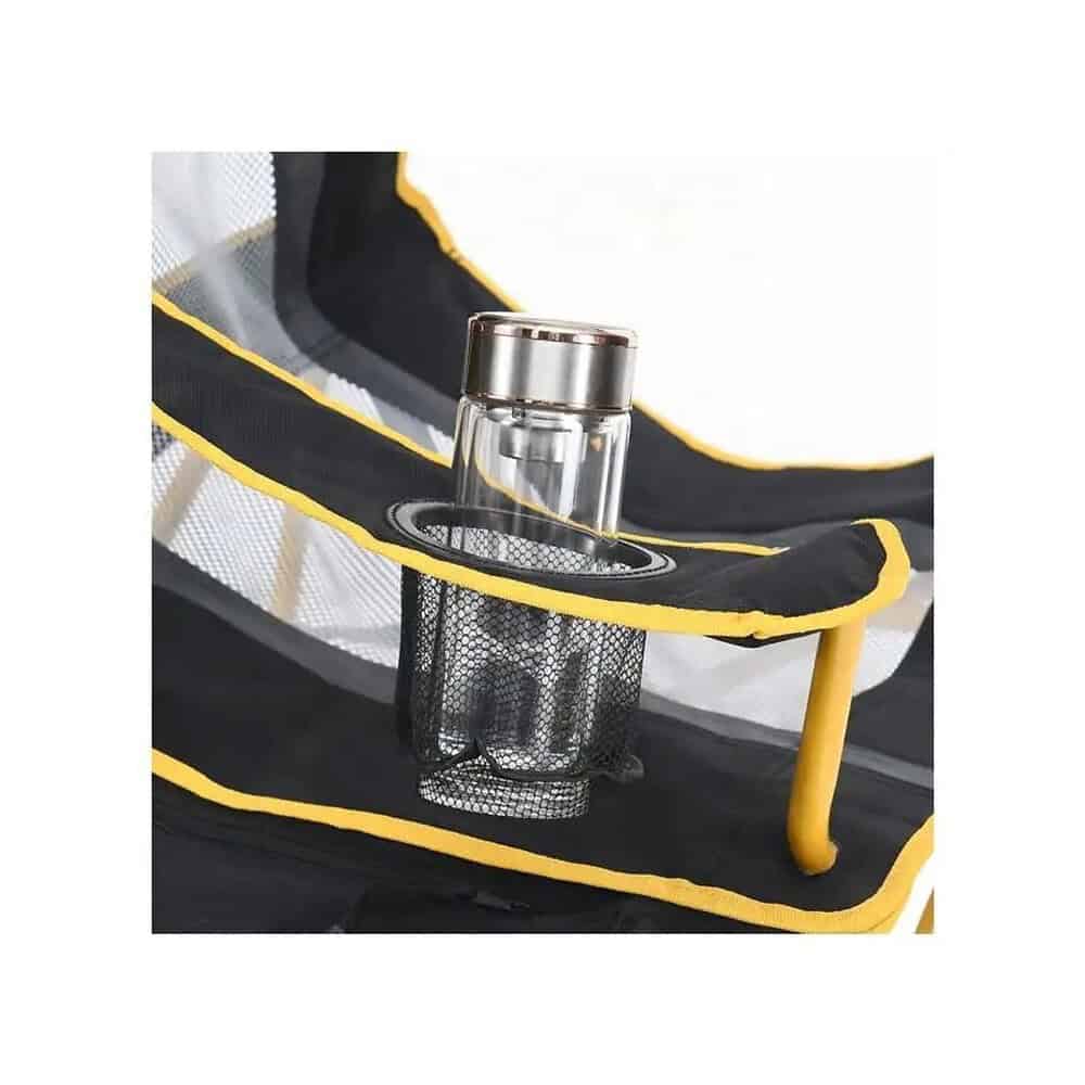 foldablecampingchairwithsidetable black bottleholder