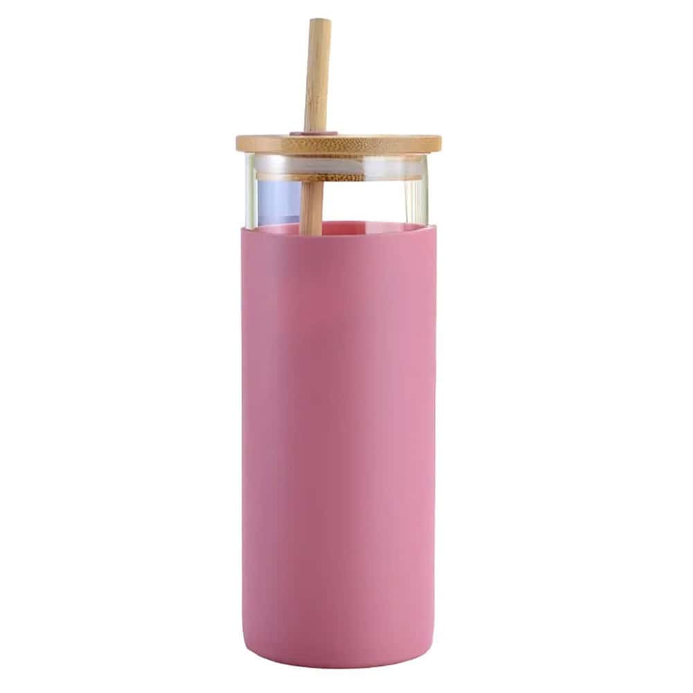 glassbottle siliconesleeves pink front