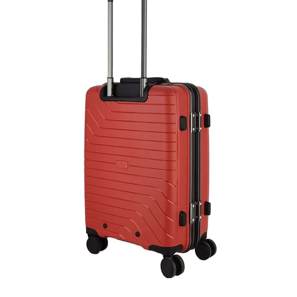 hardsidedluggagetrolleybag red back