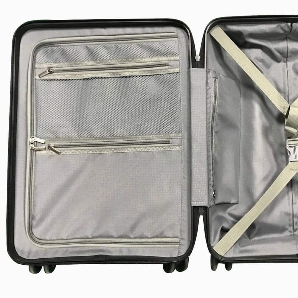 hardsidedluggagetrolleybag red lining