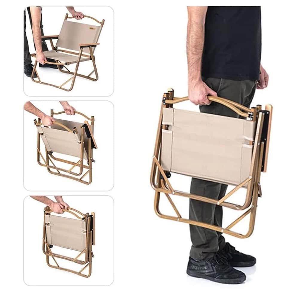 kermitcampingchair beige folded