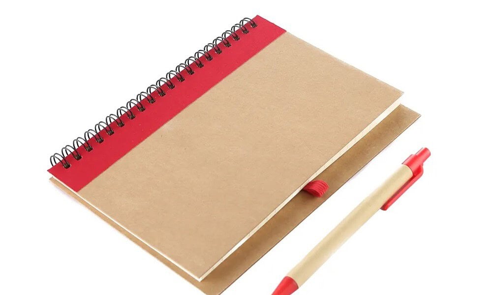 kraftspiralnotebook penholder red 1
