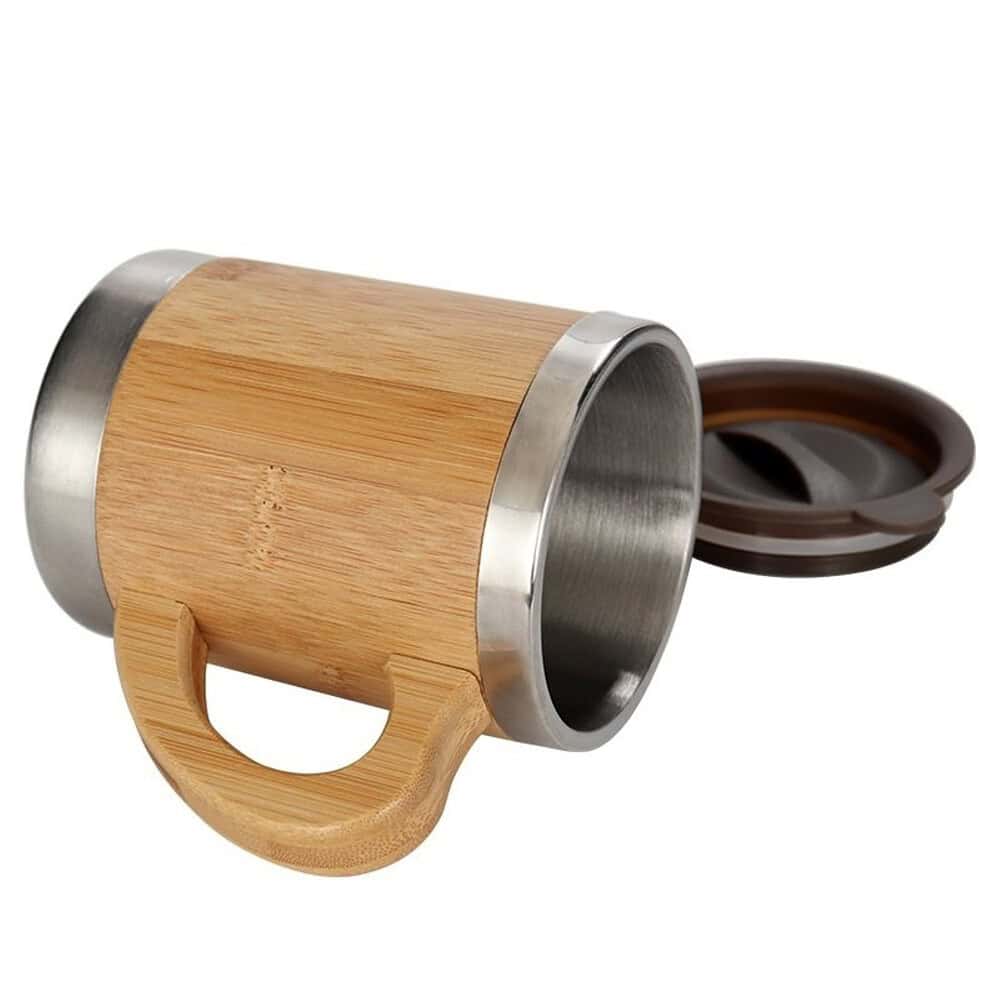 stainlesssteelmug bamboo handle
