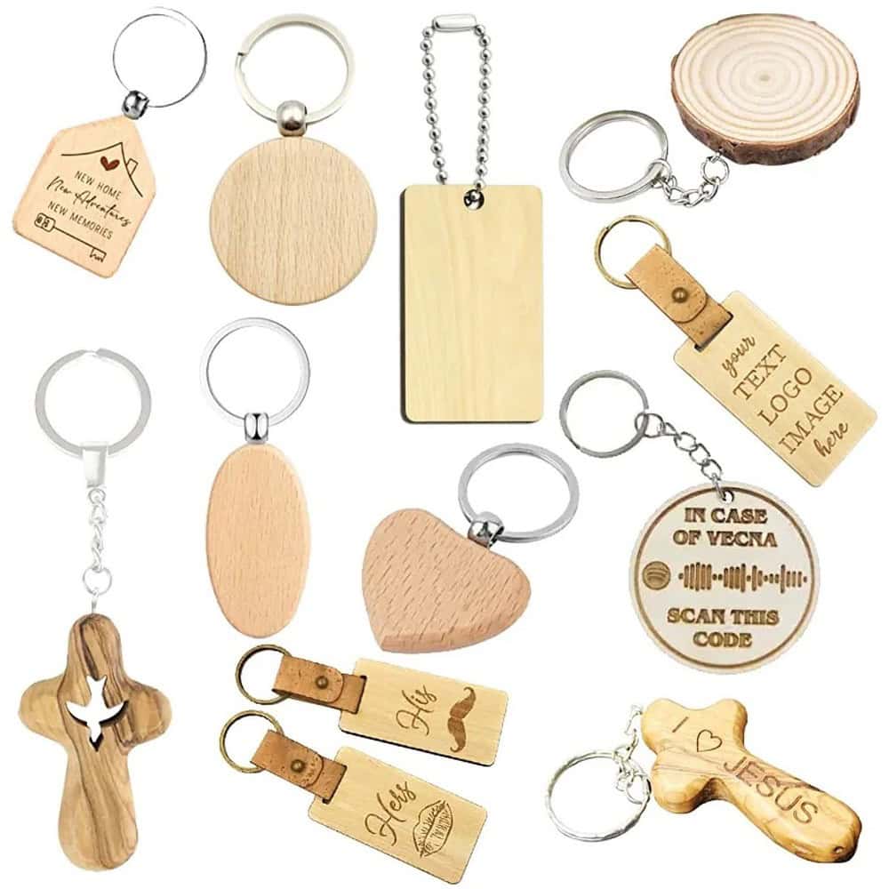 woodenkeychain engravedlogo custom
