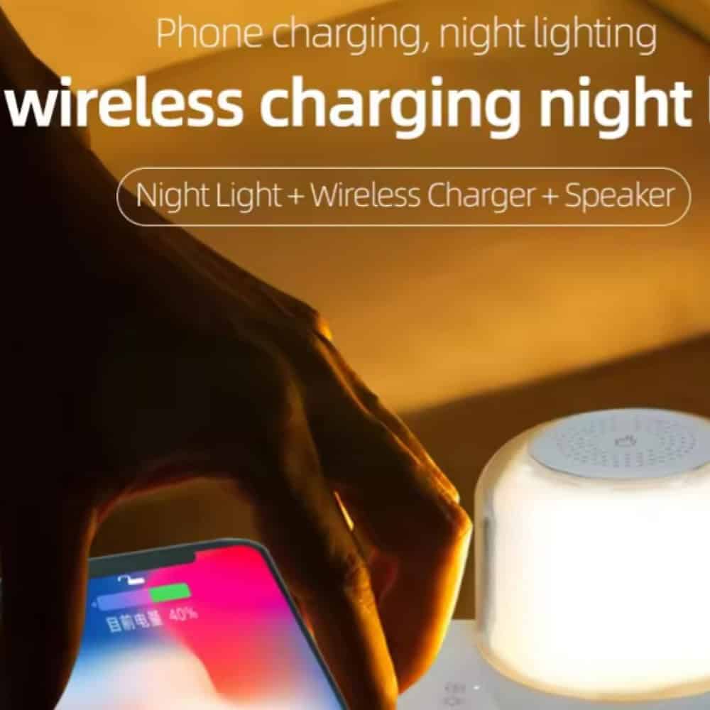 wirelesscharger bluetoothspeaker lamp