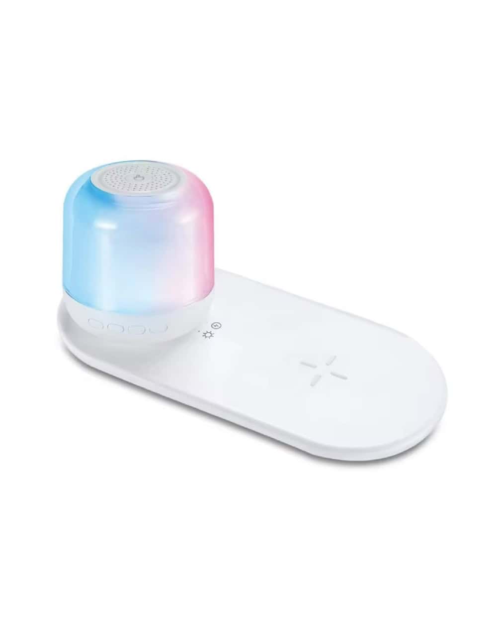 wirelesscharger bluetoothspeaker white front1