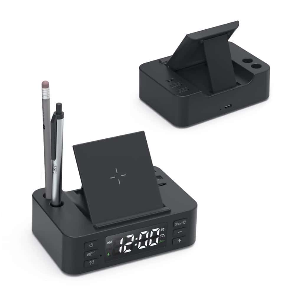 digitalclock wirelesscharger penholder