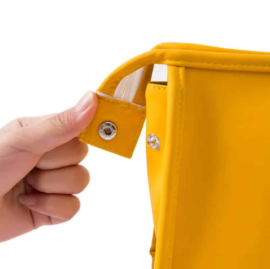 pucosmeticbag yellow buttonbuckle